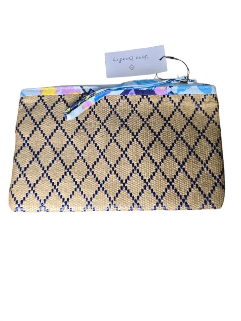 Vera Bradley Marian Floral Whale Straw Wristlet Beach Clutch Coastal NWT Vacay